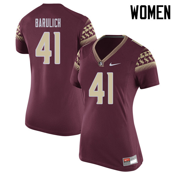 Women #41 Michael Barulich Florida State Seminoles College Football Jerseys Sale-Garent